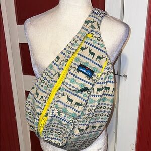 KAVU Original Rope Sling Bag Crossbody With Scandinavian Deer retired